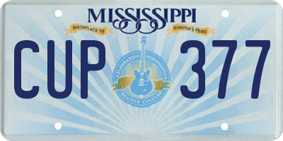 MS license plate CUP377