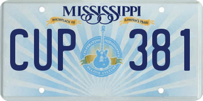 MS license plate CUP381