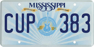 MS license plate CUP383