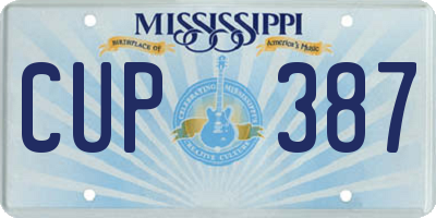 MS license plate CUP387
