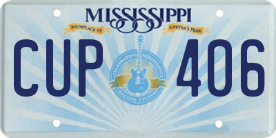 MS license plate CUP406