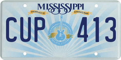 MS license plate CUP413