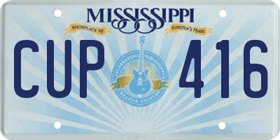 MS license plate CUP416