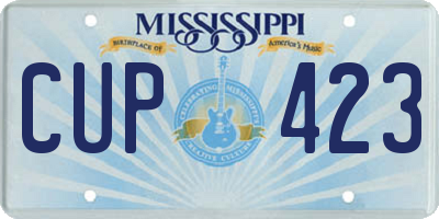 MS license plate CUP423