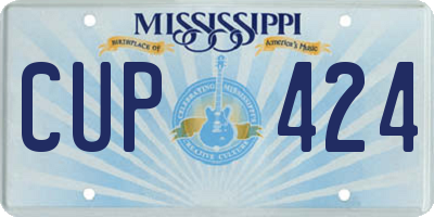 MS license plate CUP424