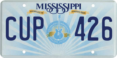 MS license plate CUP426