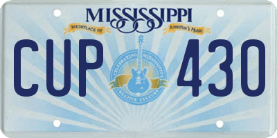 MS license plate CUP430
