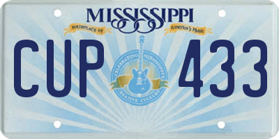 MS license plate CUP433