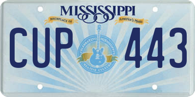 MS license plate CUP443