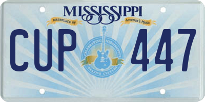 MS license plate CUP447