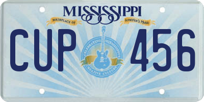 MS license plate CUP456