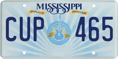 MS license plate CUP465