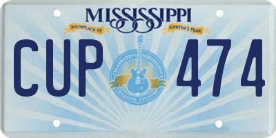 MS license plate CUP474