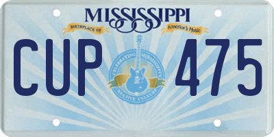 MS license plate CUP475