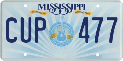 MS license plate CUP477