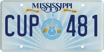 MS license plate CUP481