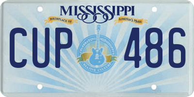 MS license plate CUP486