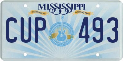 MS license plate CUP493