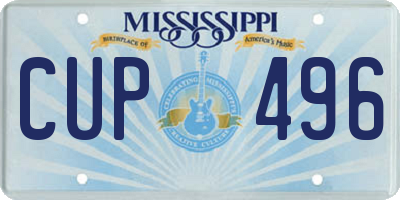 MS license plate CUP496