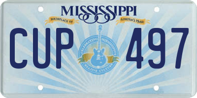MS license plate CUP497