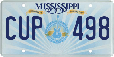 MS license plate CUP498