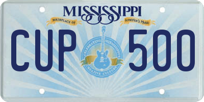 MS license plate CUP500