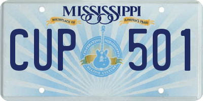 MS license plate CUP501