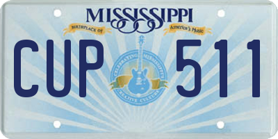 MS license plate CUP511