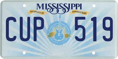 MS license plate CUP519