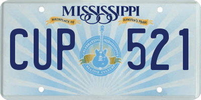 MS license plate CUP521