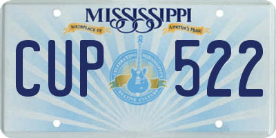 MS license plate CUP522