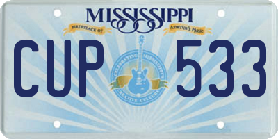 MS license plate CUP533