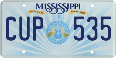 MS license plate CUP535