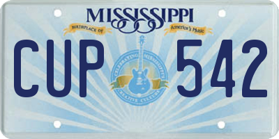 MS license plate CUP542