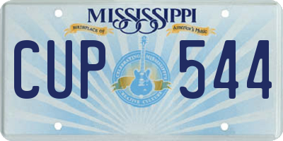 MS license plate CUP544