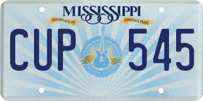 MS license plate CUP545