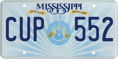 MS license plate CUP552