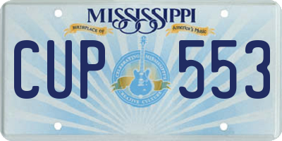 MS license plate CUP553