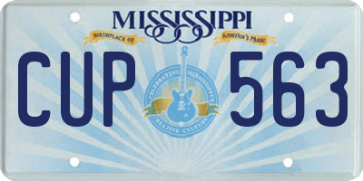 MS license plate CUP563