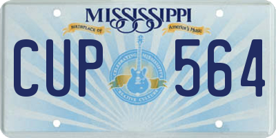 MS license plate CUP564