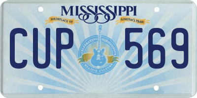 MS license plate CUP569
