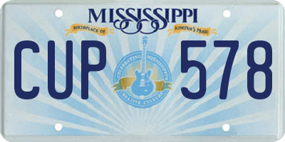 MS license plate CUP578