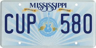 MS license plate CUP580