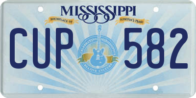 MS license plate CUP582