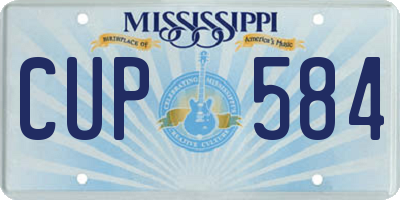 MS license plate CUP584