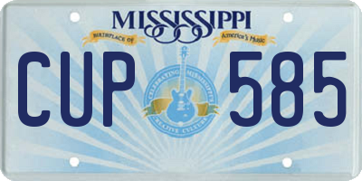 MS license plate CUP585