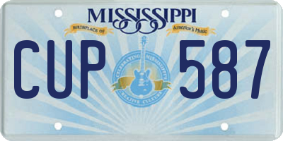 MS license plate CUP587
