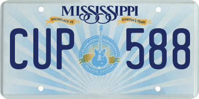 MS license plate CUP588