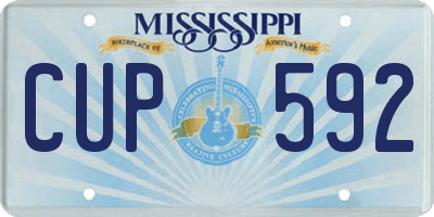 MS license plate CUP592