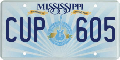MS license plate CUP605